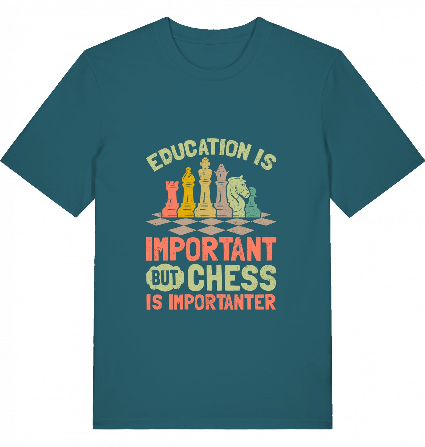 Schach T-Shirt "Chess is importanter"