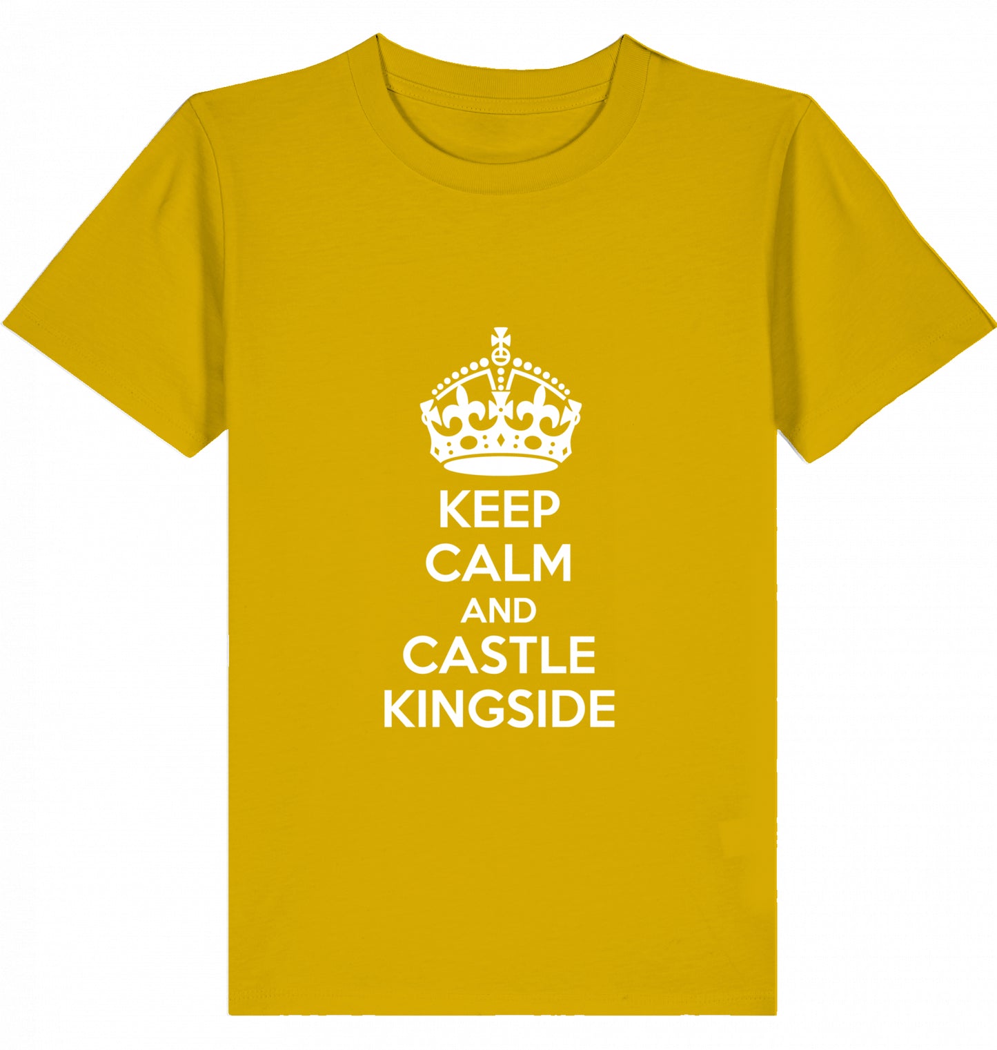Schach Kinder T-Shirt Keep Calm And Castle Kingside Kids Chess Bio-Baumwolle Fairtrade