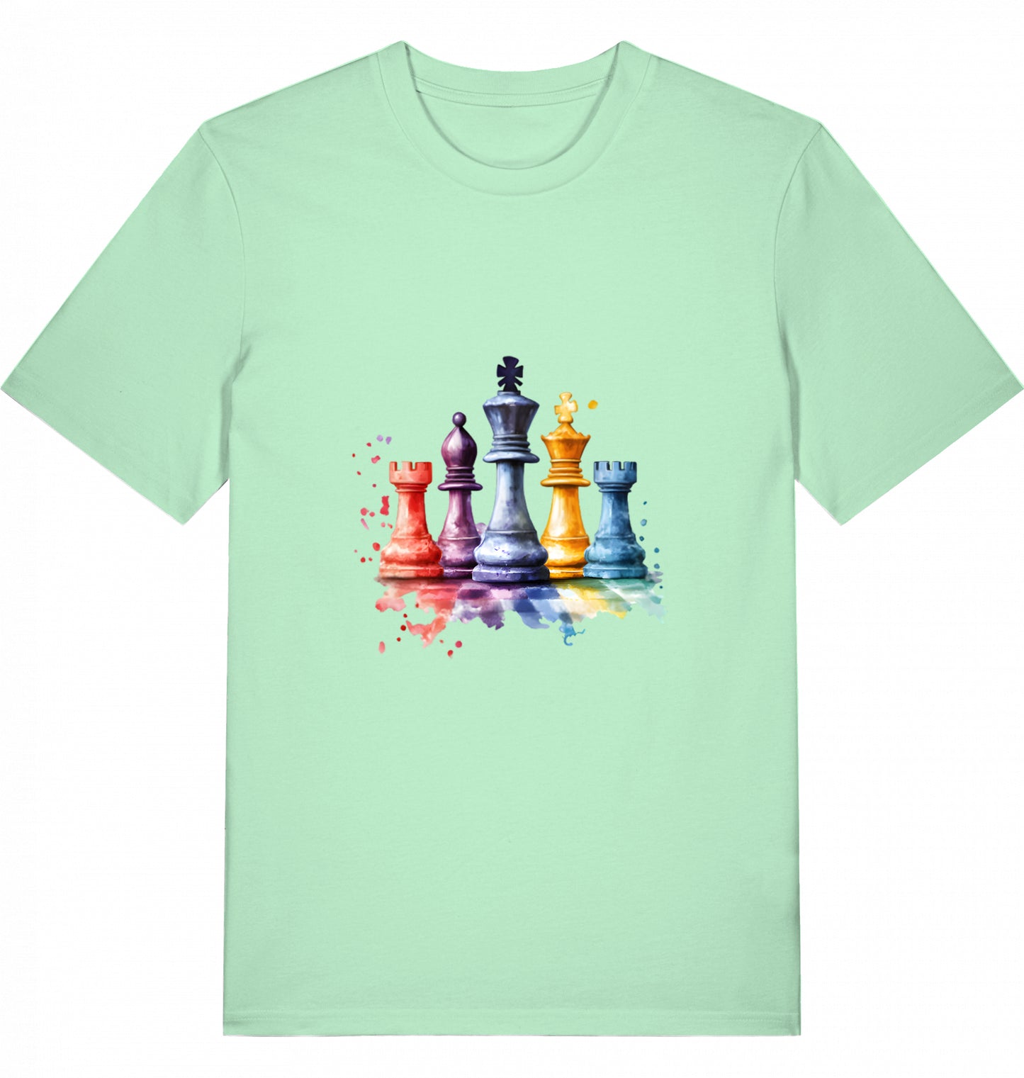 T-Shirt Aquarell Schach Figuren