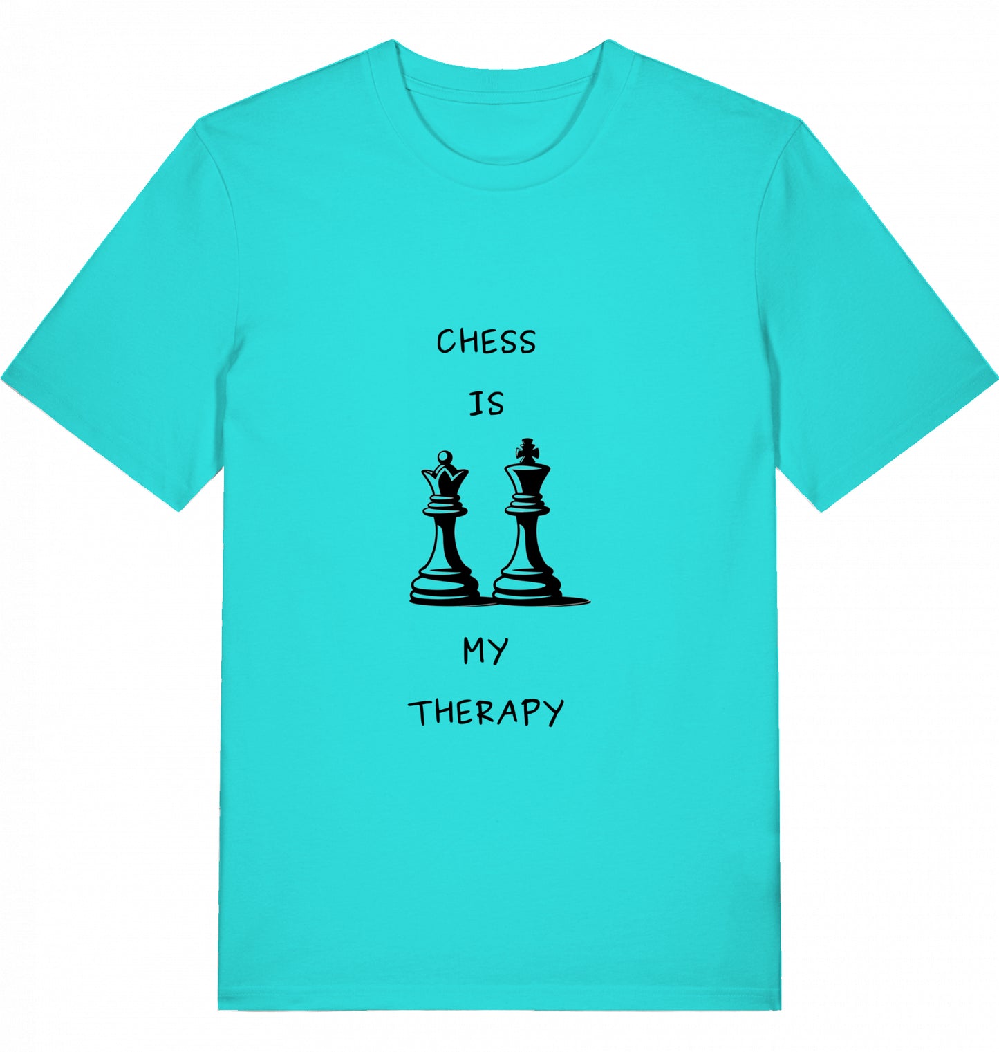 Schach T-Shirt Chess Is My Therapy Herren Männer Bio-Baumwolle Fairtrade
