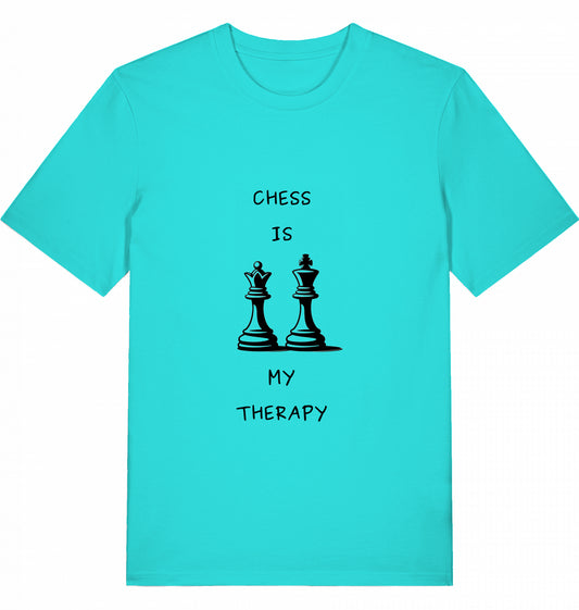 Schach T-Shirt Chess Is My Therapy Herren Männer Bio-Baumwolle Fairtrade