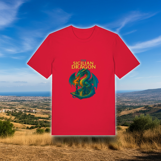 Schach T-Shirt Sicilian Dragon Chess Herren Männer Bio-Baumwolle Fairtrade