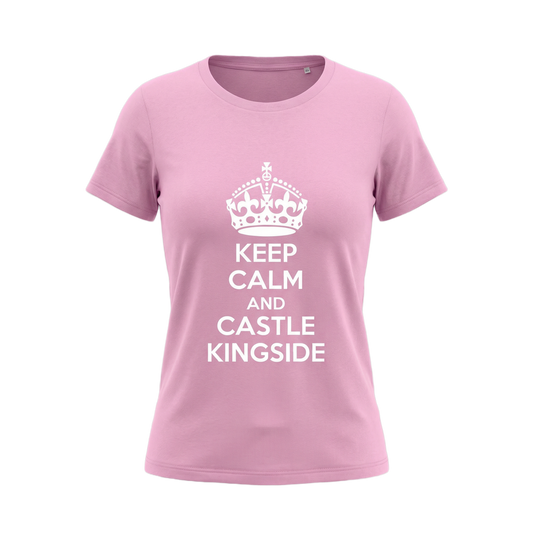 Chess Women's T-Shirt Keep Calm And Castle Kingside Organic Cotton Fairtrade Chess