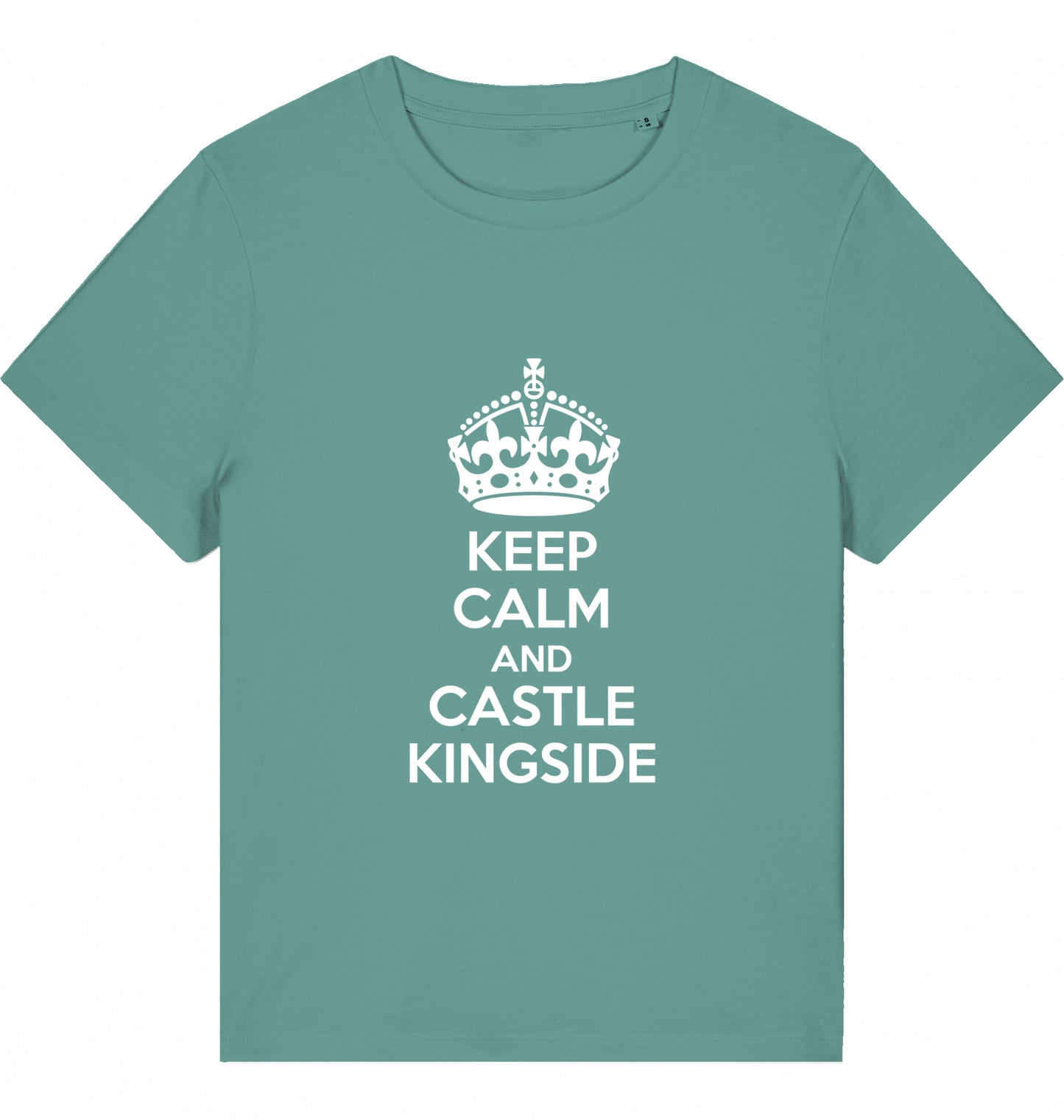 Schach Damen T-Shirt Keep Calm And Castle Kingside Bio-Baumwolle Fairtrade Chess