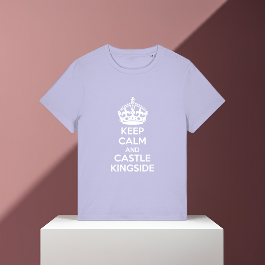 Schach Damen T-Shirt Keep Calm And Castle Kingside Bio-Baumwolle Fairtrade Chess