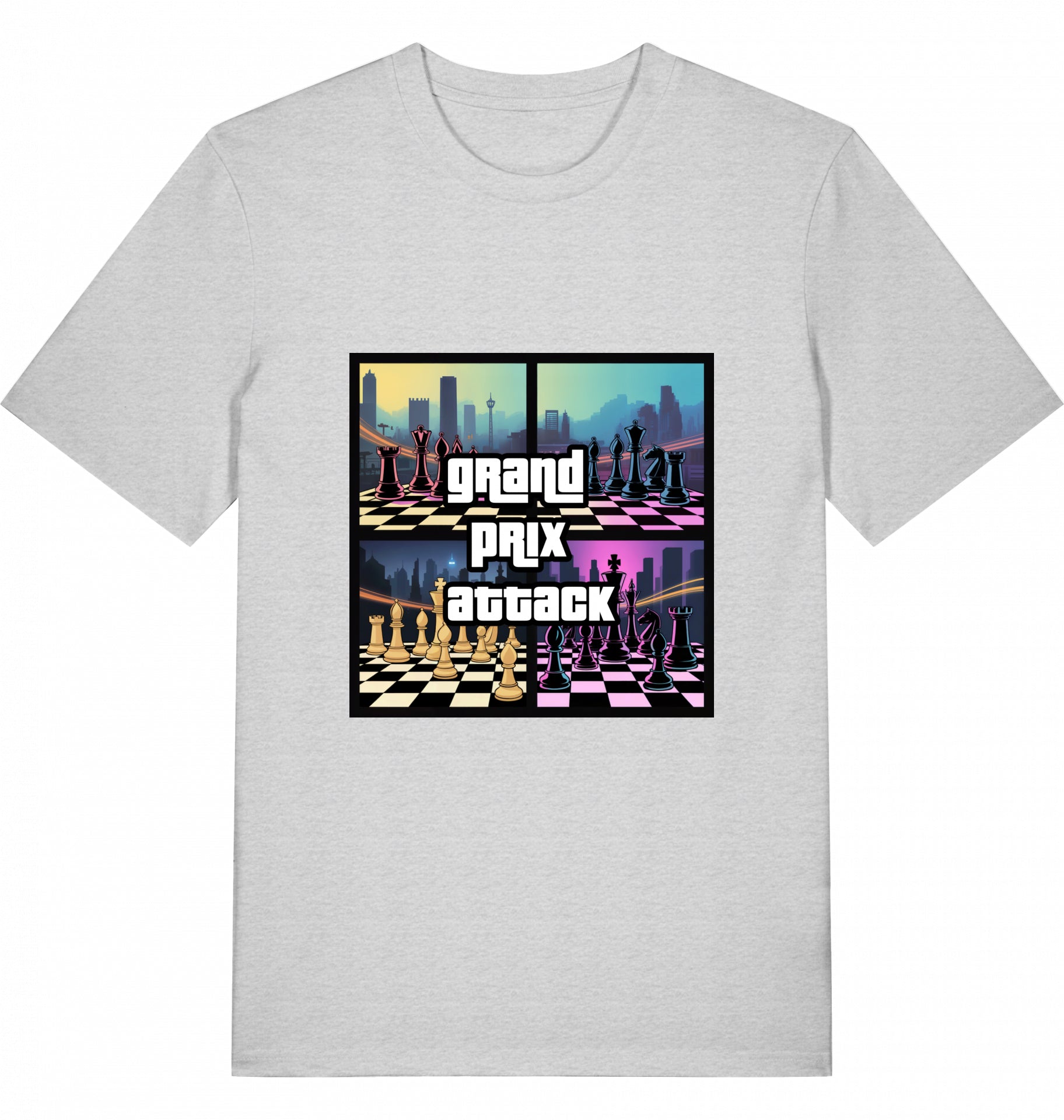 Schach T-Shirt Grand Prix Attack Chess Herren Männer Bio-Baumwolle Fairtrade