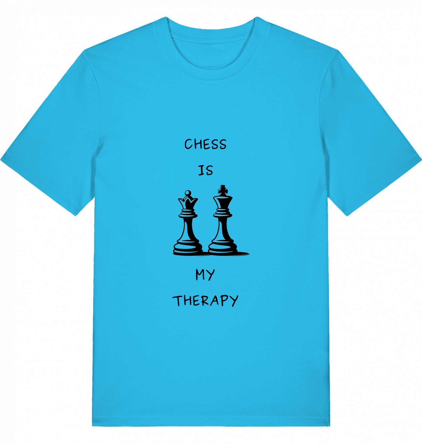 Schach T-Shirt Chess Is My Therapy Herren Männer Bio-Baumwolle Fairtrade