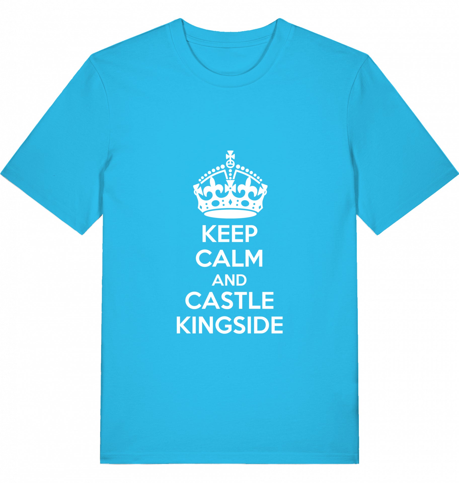 Schach T-Shirt Keep Calm And Castle Kingside Herren Männer Bio-Baumwolle Fairtrade Chess