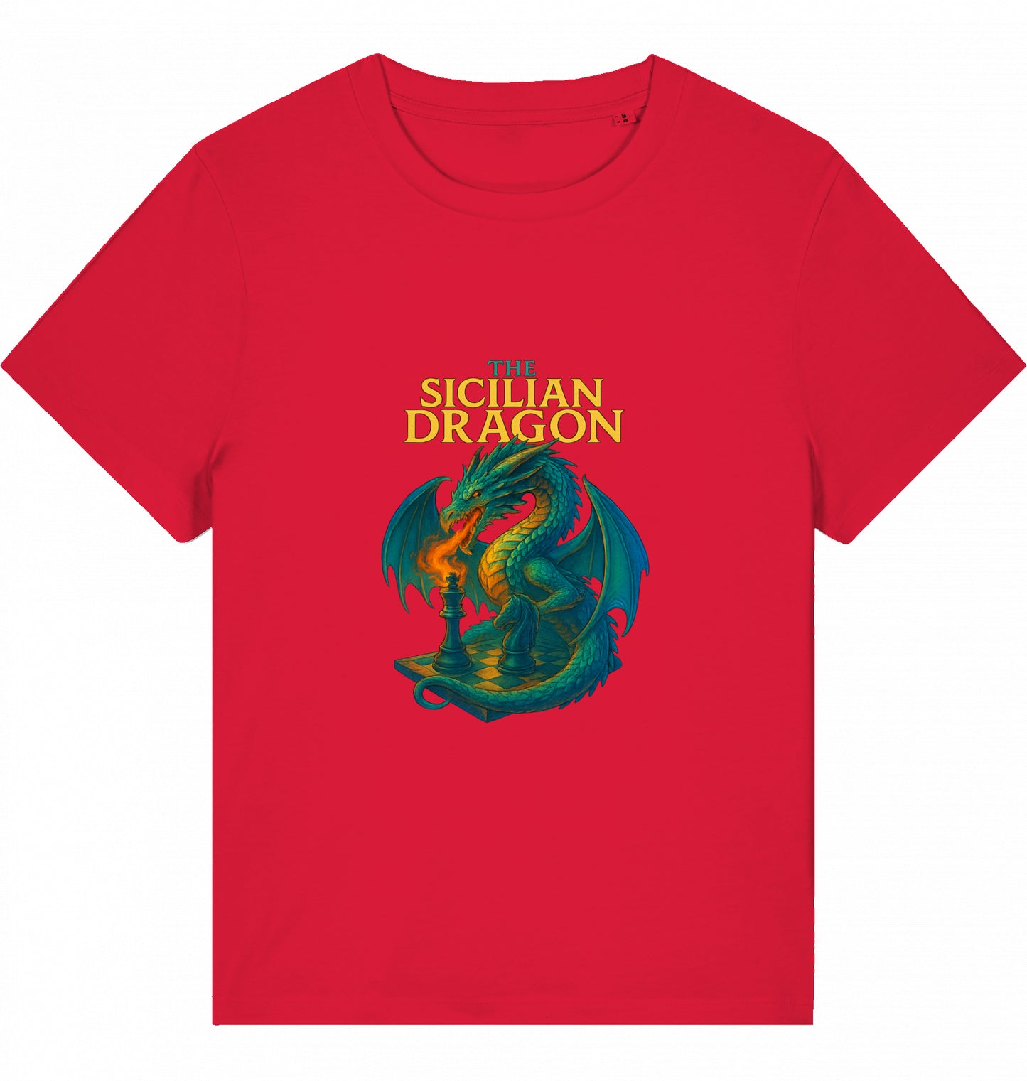 Damen Schach T-Shirt Sicilian Dragon