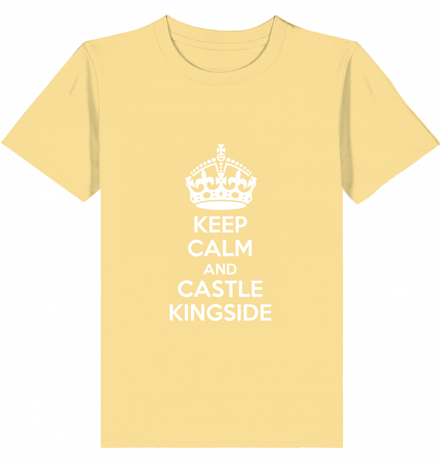 Schach Kinder T-Shirt Keep Calm And Castle Kingside Kids Chess Bio-Baumwolle Fairtrade