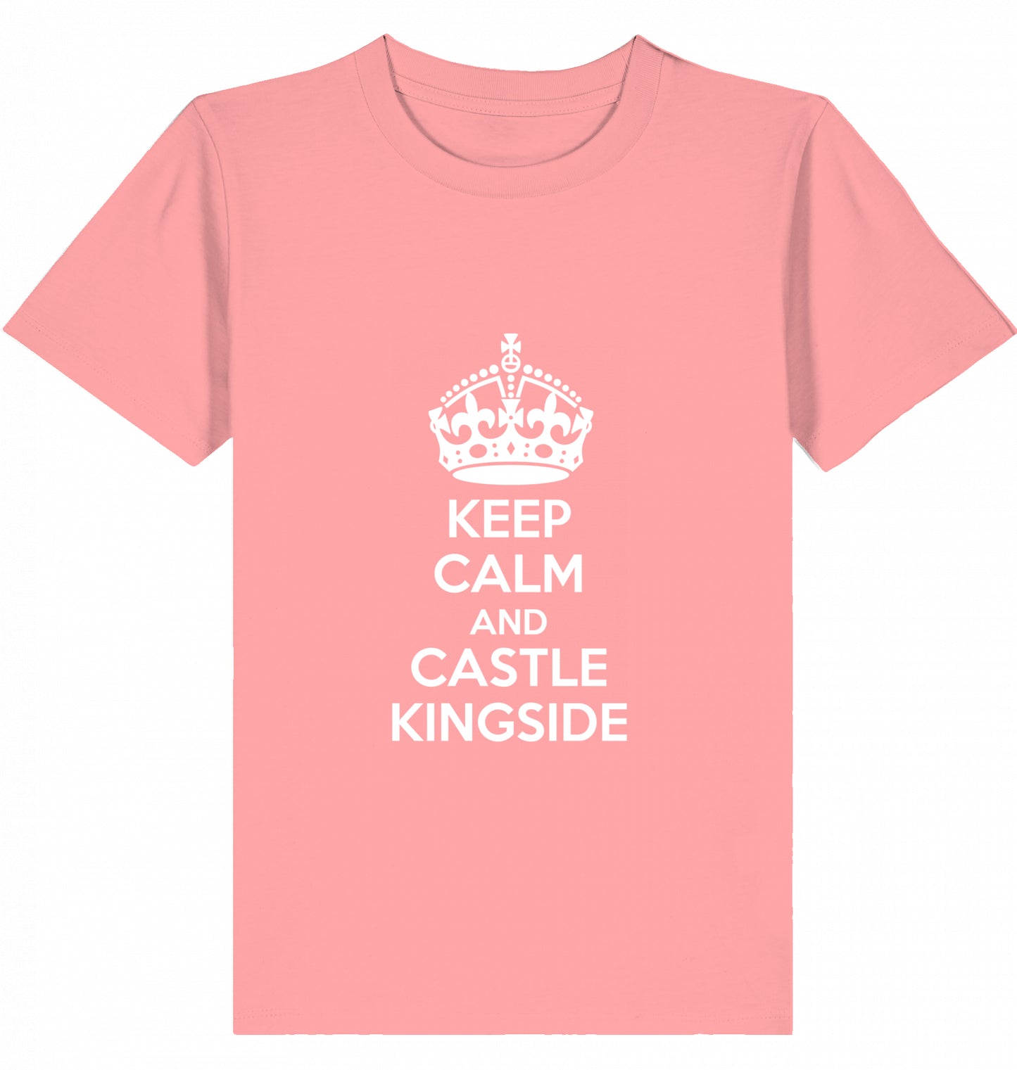 Schach Kinder T-Shirt Keep Calm And Castle Kingside Kids Chess Bio-Baumwolle Fairtrade