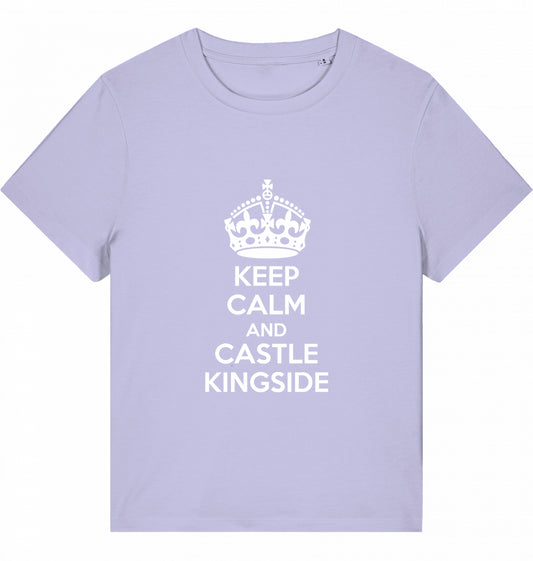 Schach Damen T-Shirt Keep Calm And Castle Kingside Bio-Baumwolle Fairtrade Chess