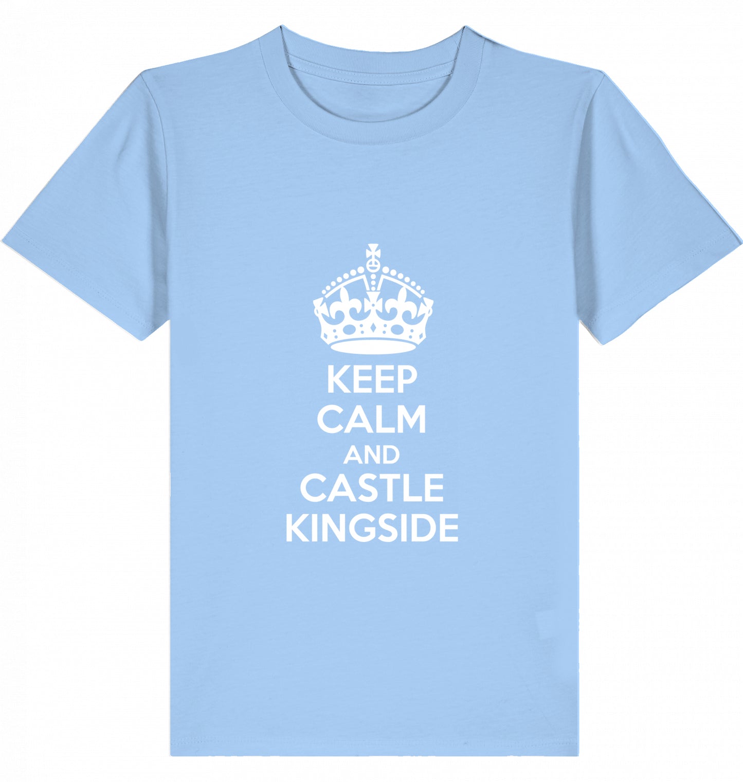 Schach Kinder T-Shirt Keep Calm And Castle Kingside Kids Chess Bio-Baumwolle Fairtrade