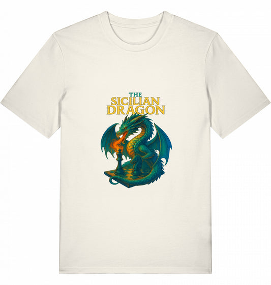 Schach T-Shirt Sicilian Dragon Chess Herren Männer Bio-Baumwolle Fairtrade