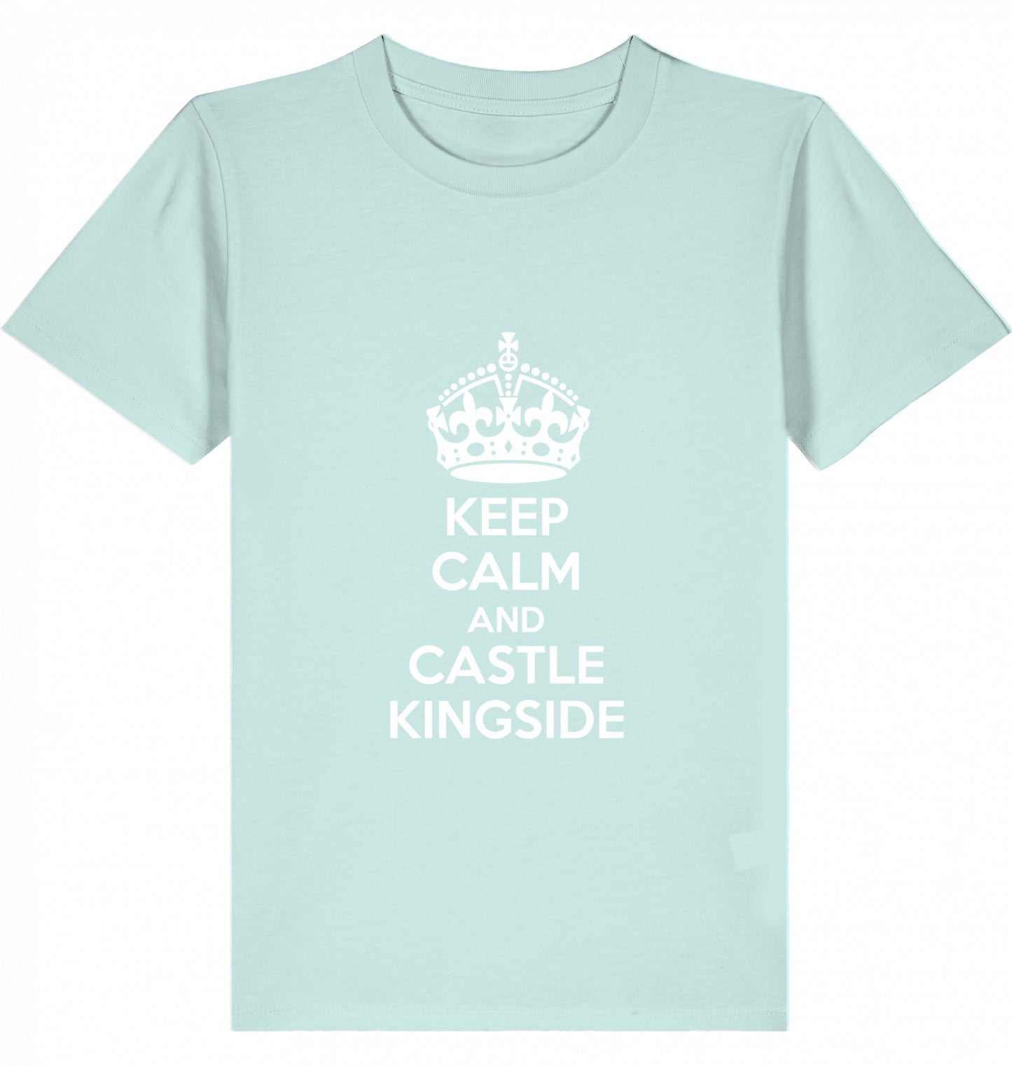 Schach Kinder T-Shirt Keep Calm And Castle Kingside Kids Chess Bio-Baumwolle Fairtrade