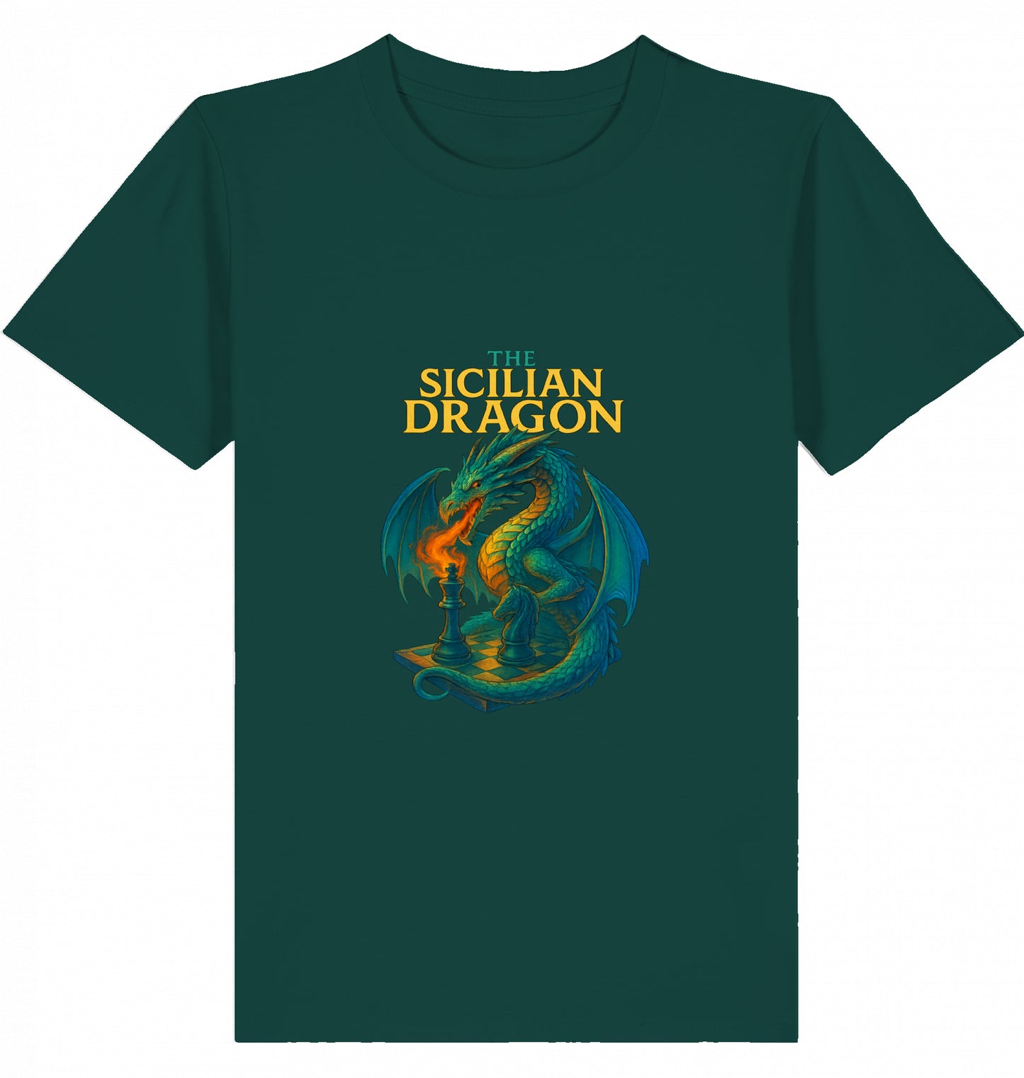 Kids  Kinder Schach T-Shirt Sicilian Dragon