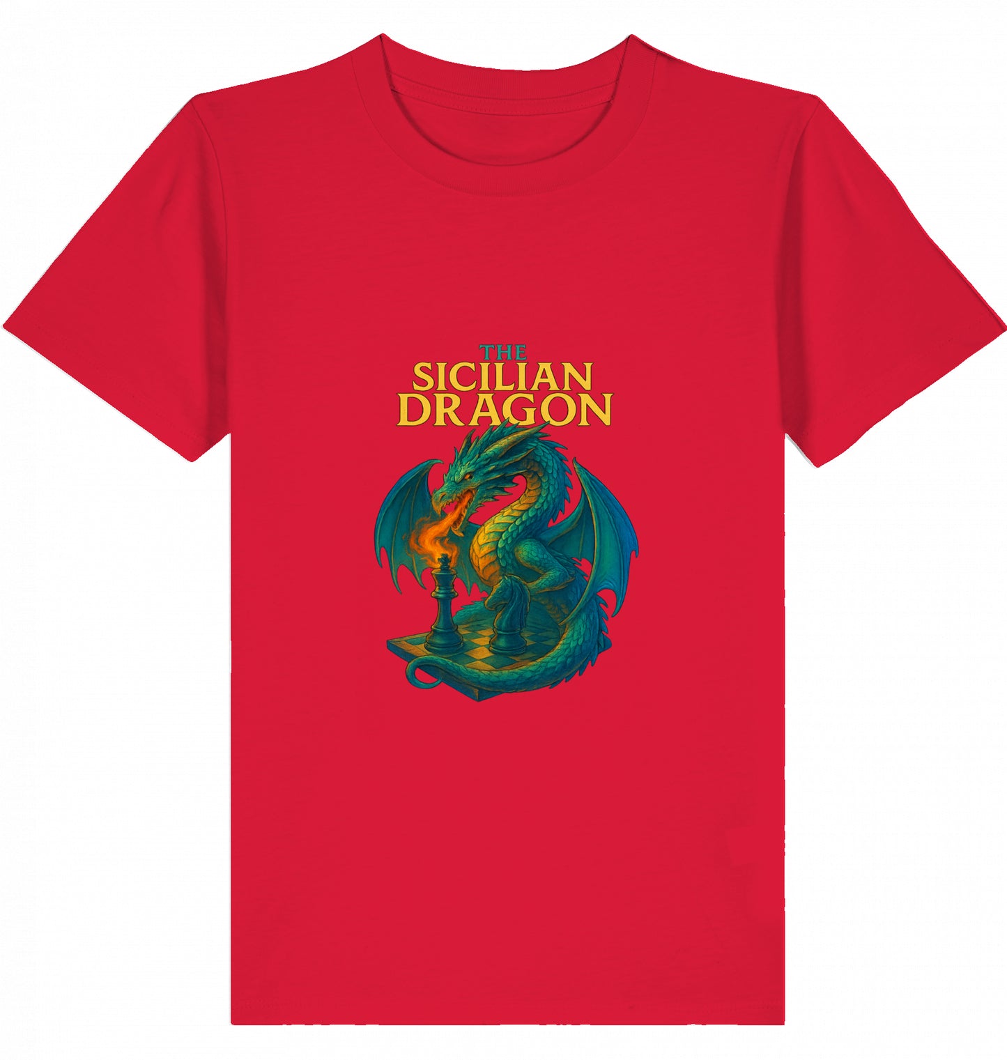 Kids  Kinder Schach T-Shirt Sicilian Dragon