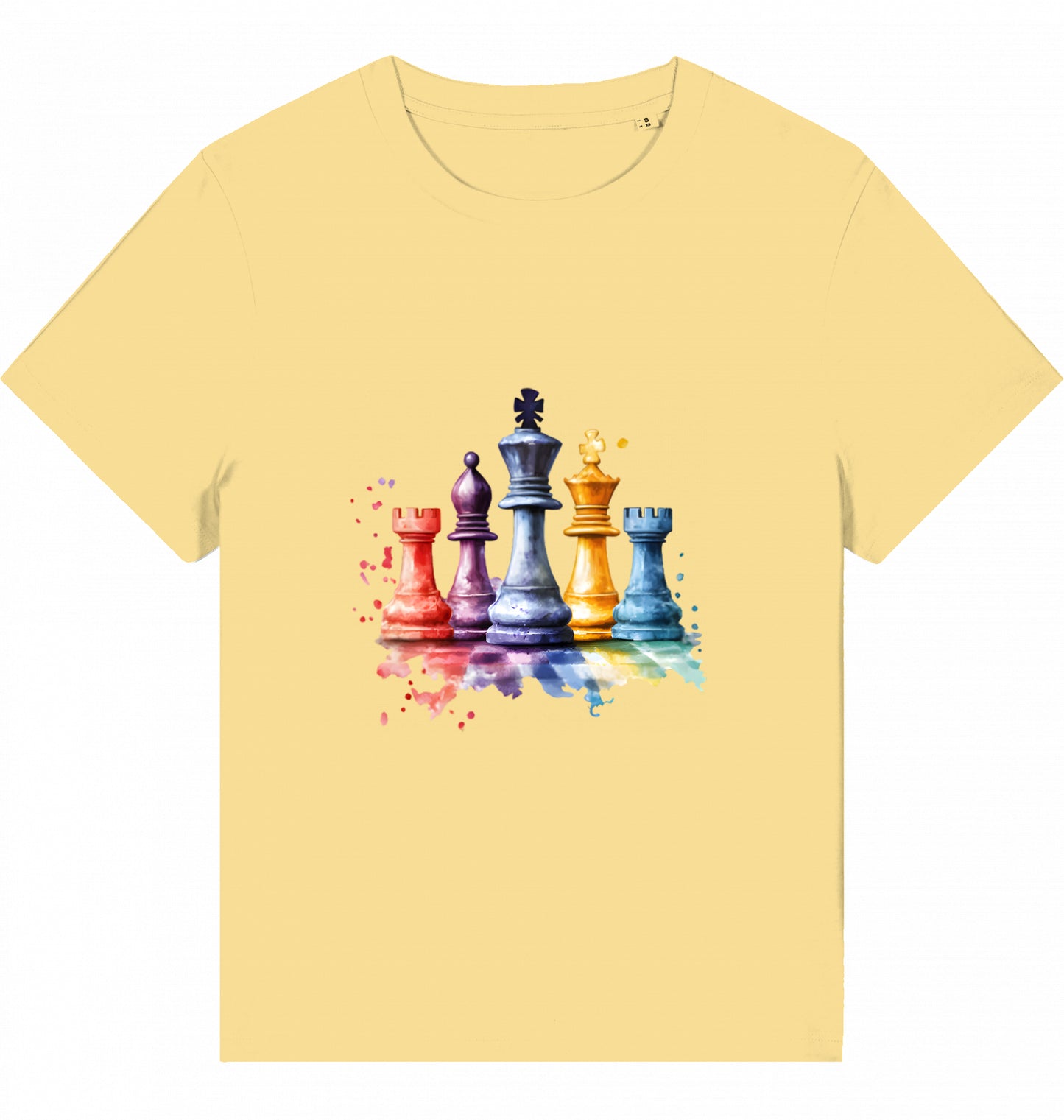 Damen T-Shirt Aquarell Schach Figuren