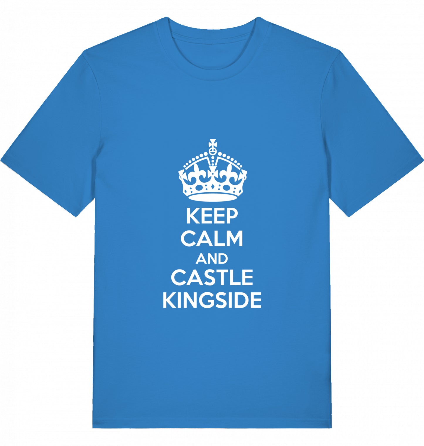 Schach T-Shirt Keep Calm And Castle Kingside Herren Männer Bio-Baumwolle Fairtrade Chess