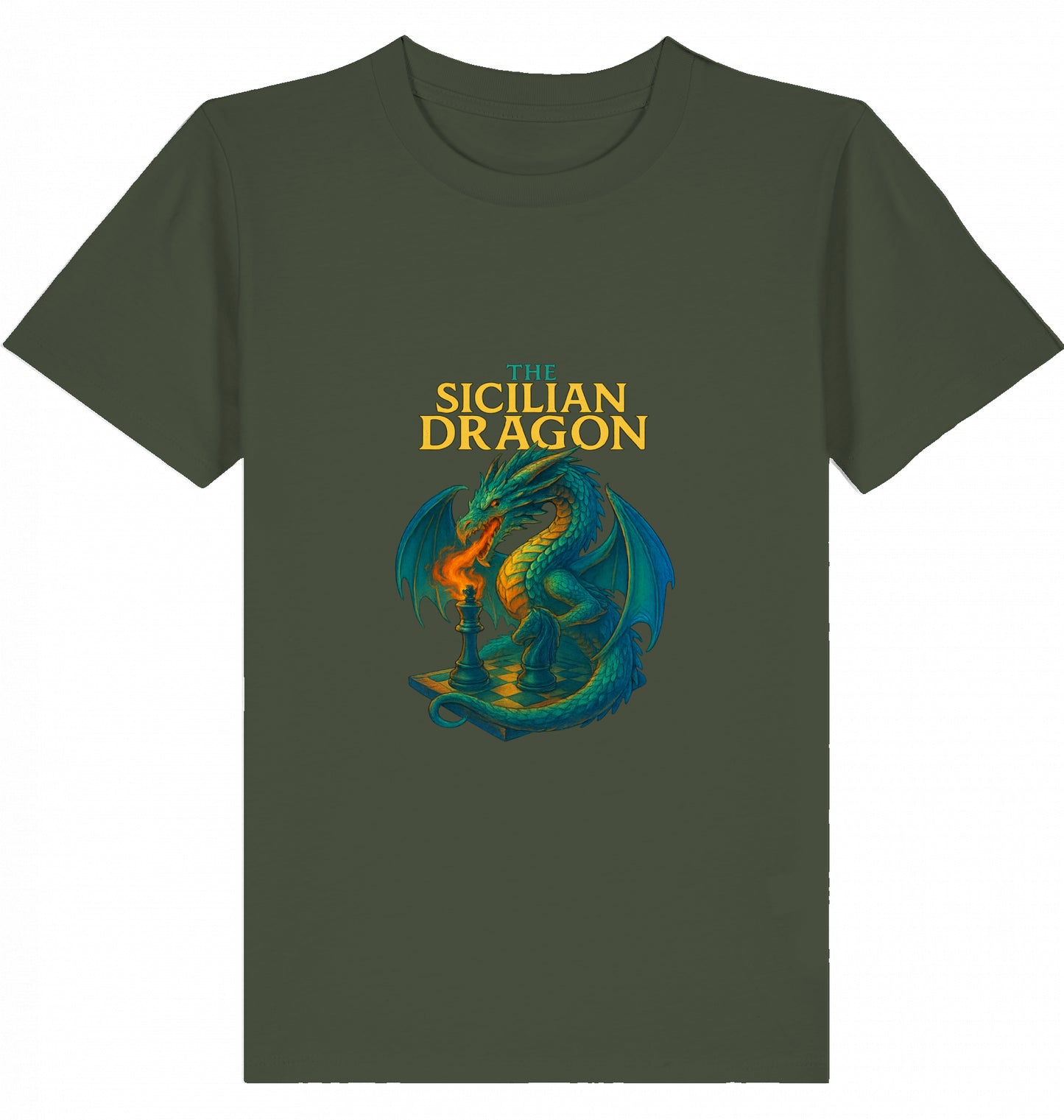 Kids  Kinder Schach T-Shirt Sicilian Dragon
