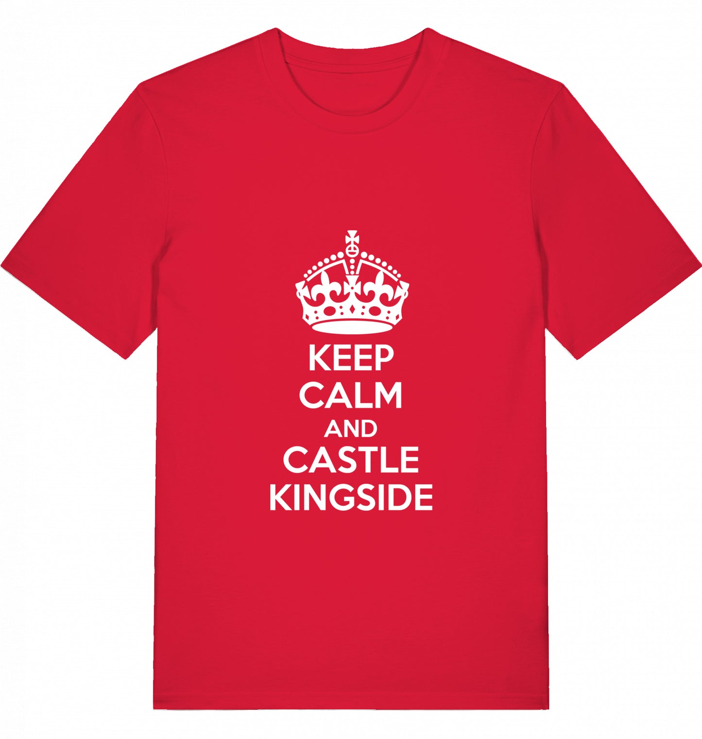 Schach T-Shirt Keep Calm And Castle Kingside Herren Männer Bio-Baumwolle Fairtrade Chess