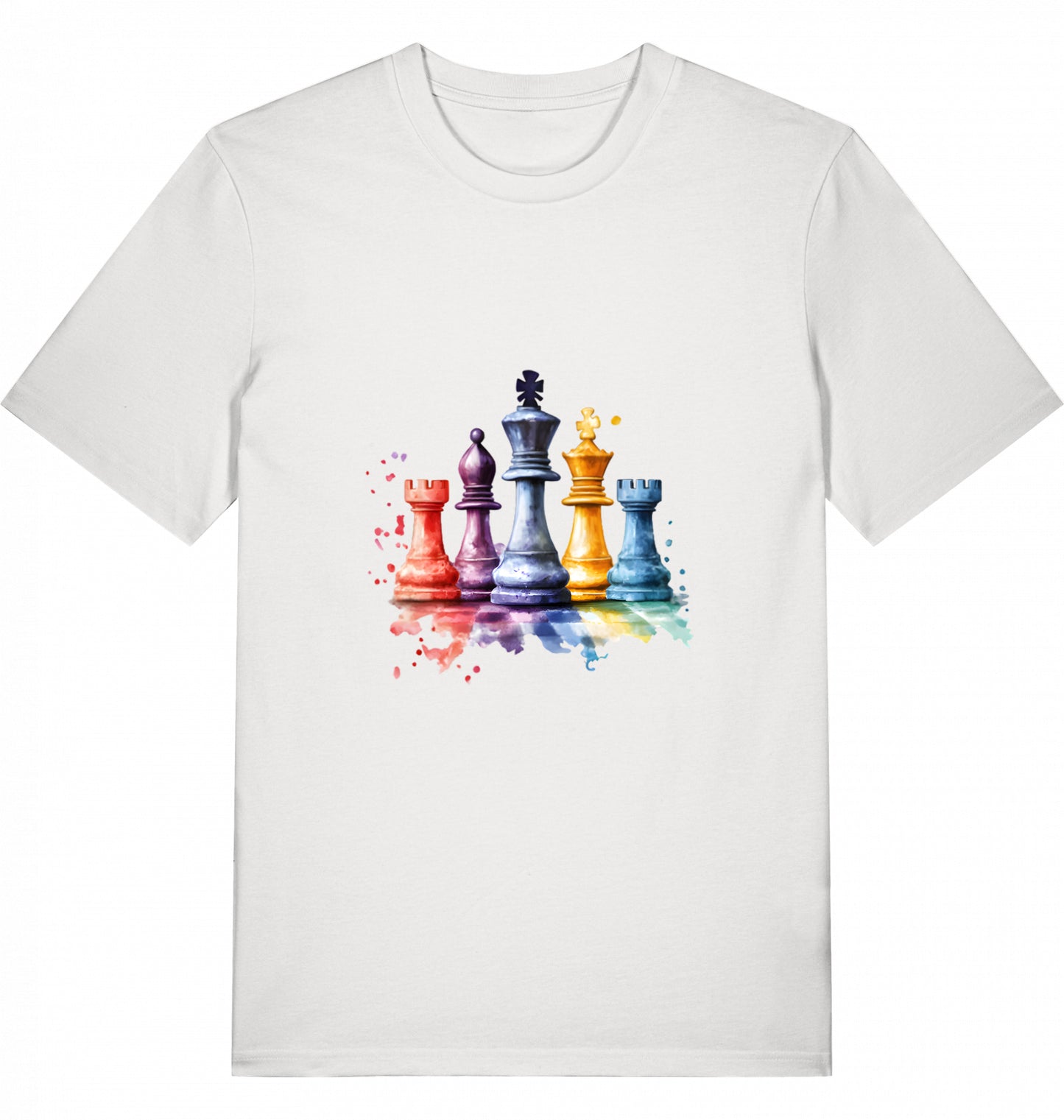 T-Shirt Aquarell Schach Figuren