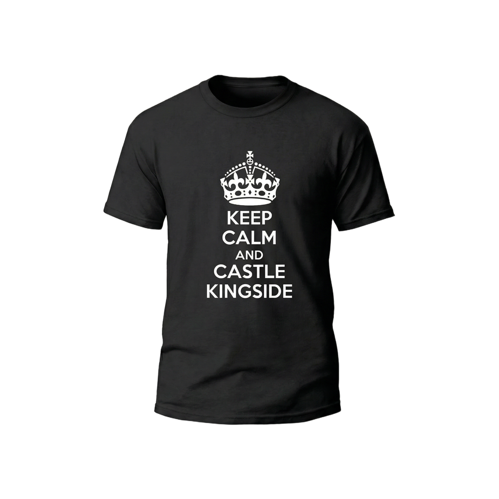 Chess T-Shirt Keep Calm And Castle Kingside Men Organic Cotton Fairtrade Chess