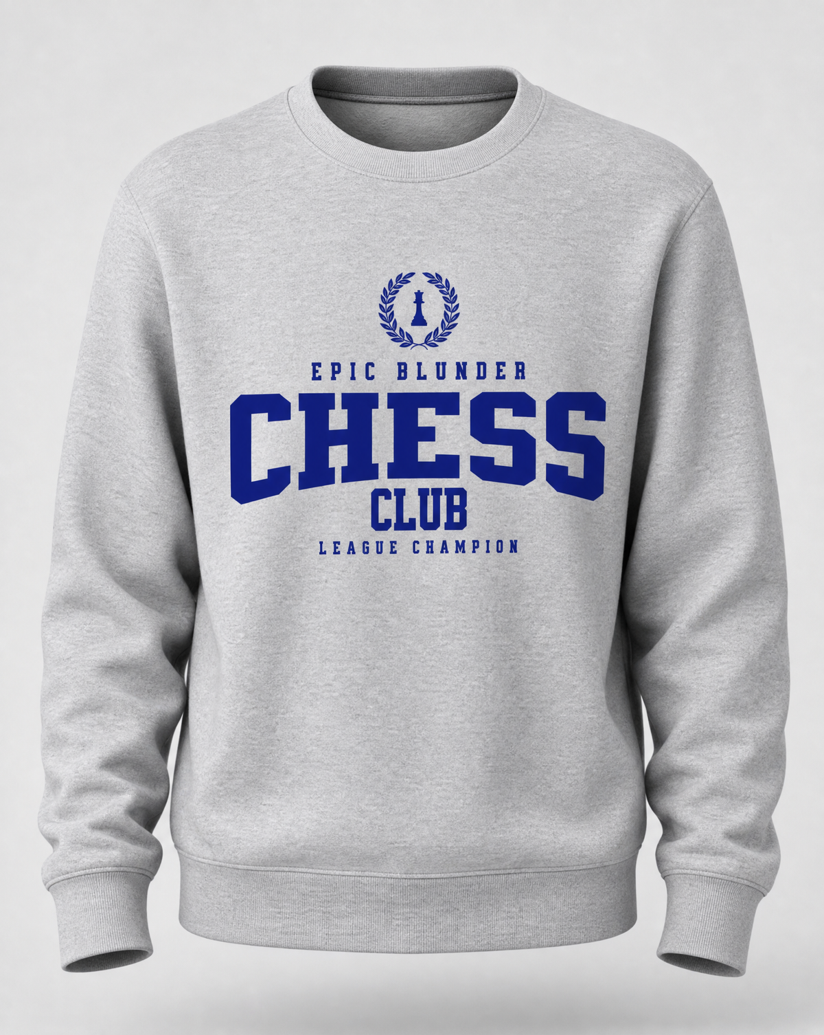 Schach Pullover Sweater Epic Blunder Chess Club Grau